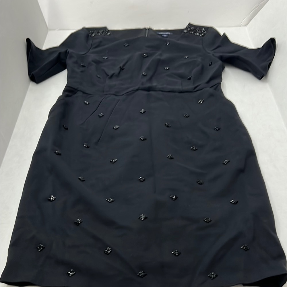 Lands' End Black Dress with Bead Accents